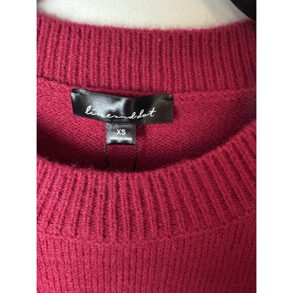 Line & Dot Red Double Layer Sweater Faux Sweater Tie Around Neck Sz XS NWT $100 - Picture 2 of 11